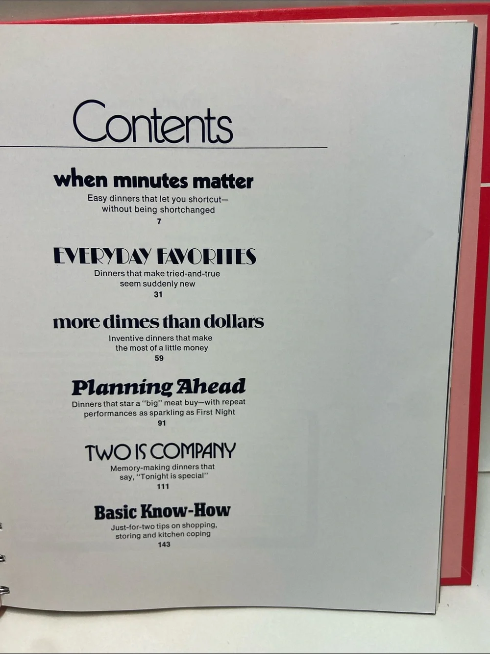 Betty Crocker Red Dinner for Two Spiral-Bound Cookbook